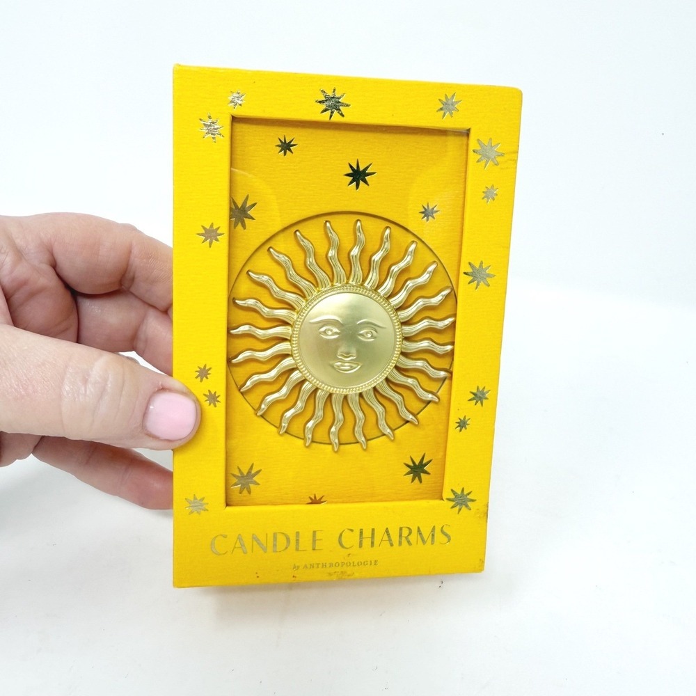 NEW Anthropologie Sun Candle Charm Gold‎
